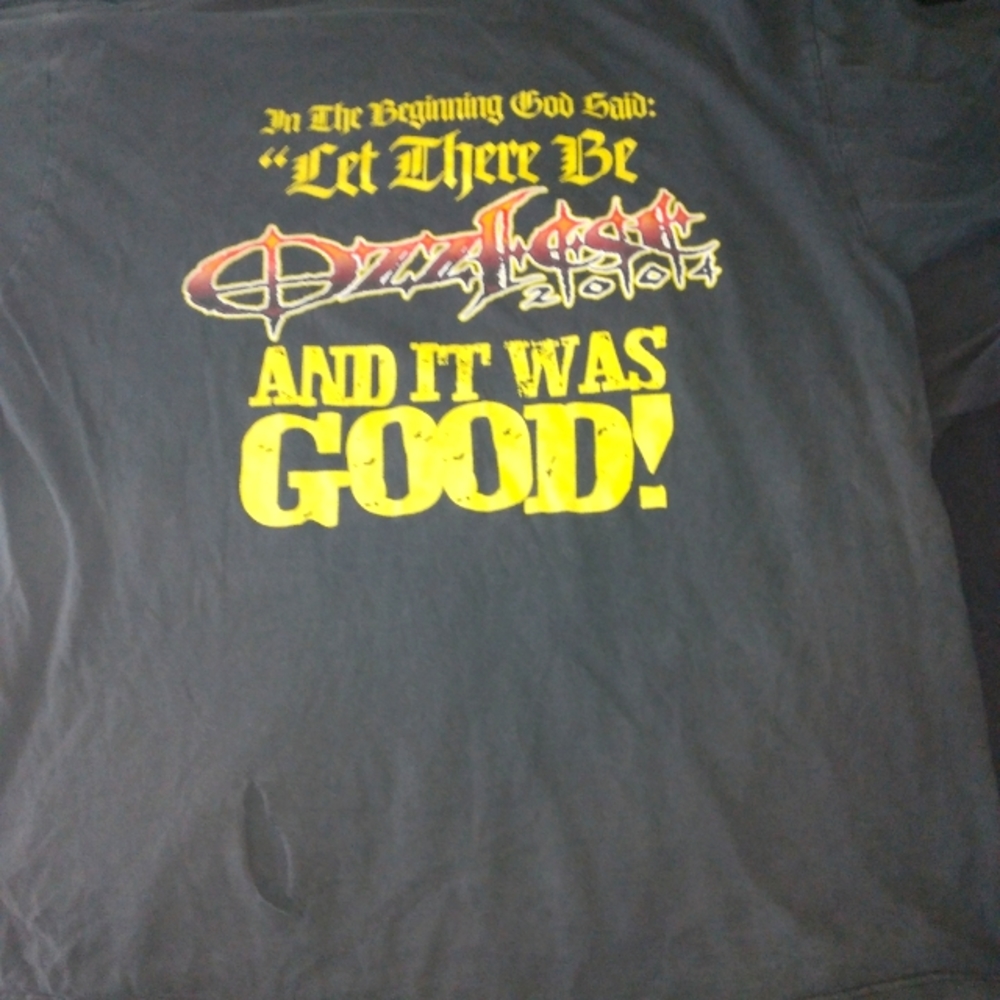 Rare concert shirts with dates.